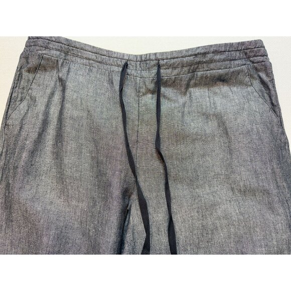 Croft & Barrow Womens Linen-Blend Casual Pants Size XL Gray Drawstring Straight - Picture 3 of 12